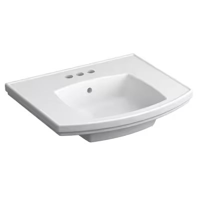 KOHLER Elliston 6.9375-in H White Vitreous China Pedestal Sink Top Lowes.com | Lowe's