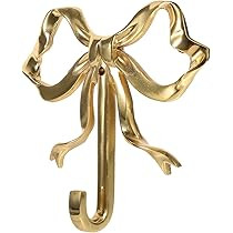 Ciieeo Gold Bow Wall Hook Brass Decorative Bow Knot Hanger 3.62 X 3.54 Inches for Kitchen Bathroo... | Amazon (US)