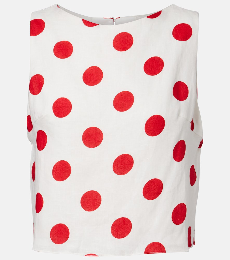 Cala de la Cruz Avelino polka-dot linen crop top | Mytheresa (US/CA)