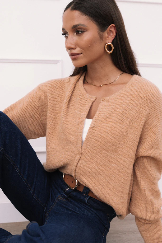 Astor Classic Button Up Cardigan - Caramel | Petal & Pup (US)