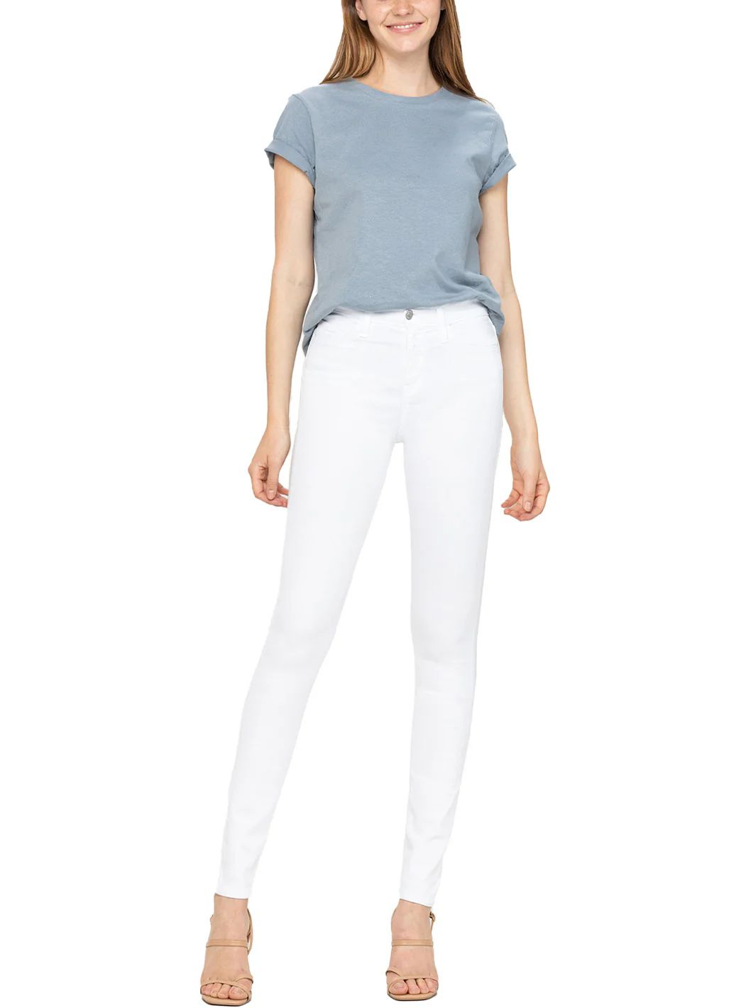 Flying Monkey Women's High Rise Skinny Jean in White 24 Lord & Taylor | Lord & Taylor