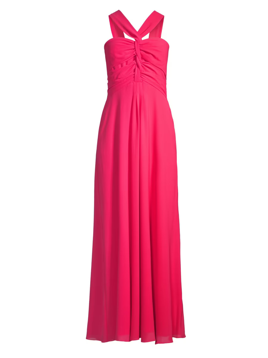 Georgette Twist Halter Gown | Saks Fifth Avenue
