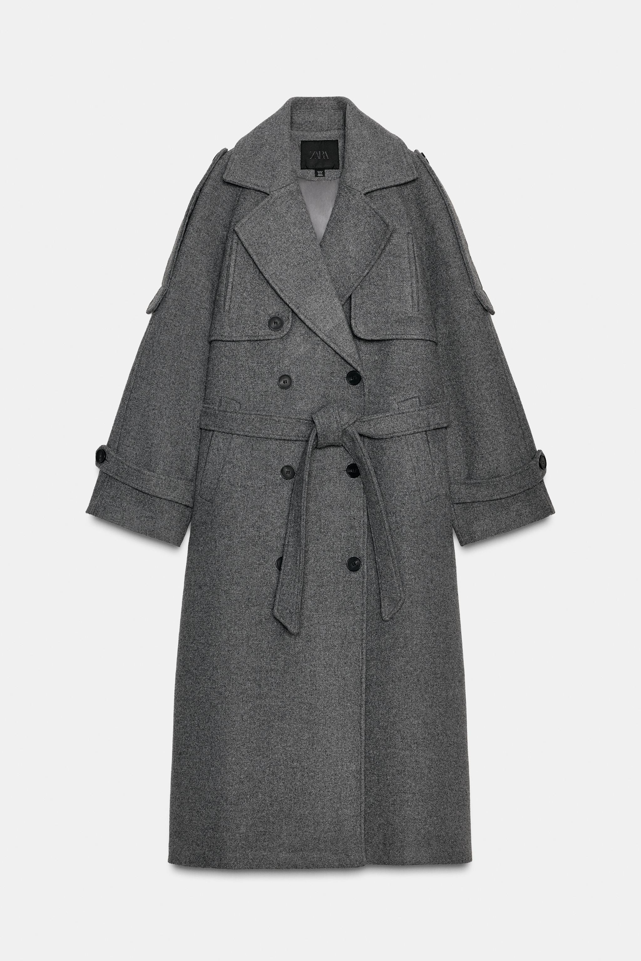 DOUBLE-BREASTED BELTED COAT WITH LOOPS | Zara US