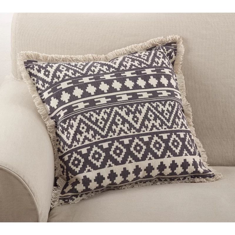 Peters Aztec Tribal Fringe Border Cotton Throw Pillow | Wayfair North America