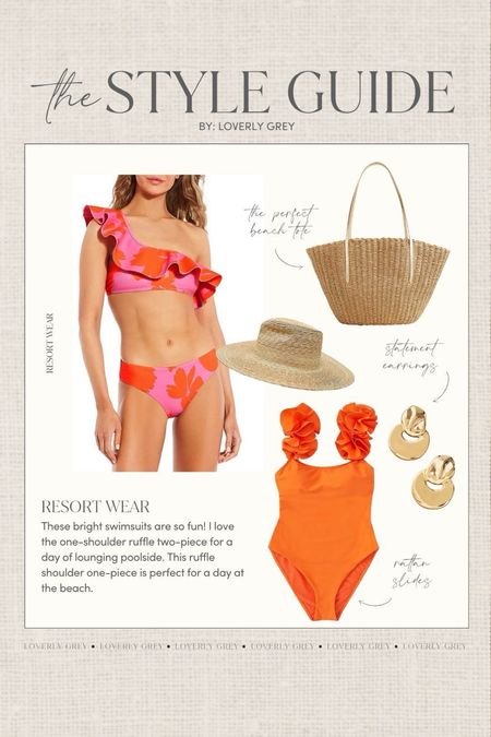 Resort wear finds. This two-piece ruffle detail swimsuit and oversized J. Crew tote are perfect for the beach! Loverly Grey, resort wear

#LTKstyletip #LTKSeasonal #LTKswim