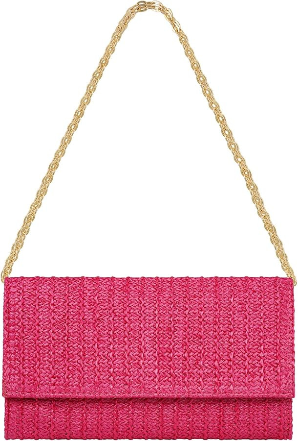 Kseymeir Straw Clutch Purse Shoulder Crossbody Bag Envelope Purse Raffia Handbag for Summer Beach... | Amazon (US)