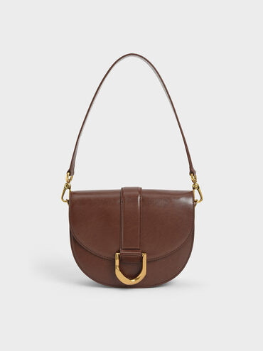Gabine Saddle Bag
 - Dark Brown | Charles & Keith US