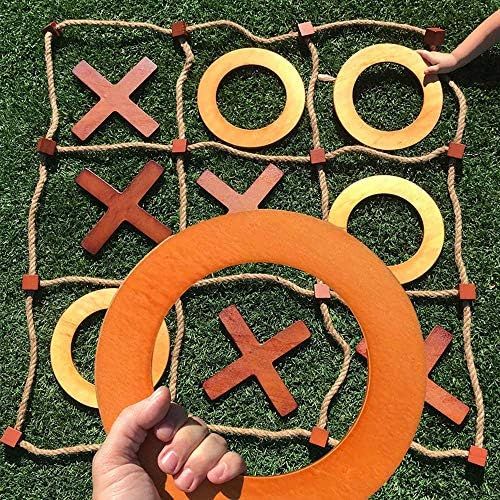 SWOOC Games - Giant Wooden Tic Tac Toe Game (All Weather) | 3ft x 3ft | Big Wood X & O Pieces wit... | Amazon (US)