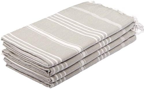 Clotho Towels Turkish Hand Towel Set of 4 - (Silver Gray) for Decorative Bathroom | Amazon (US)