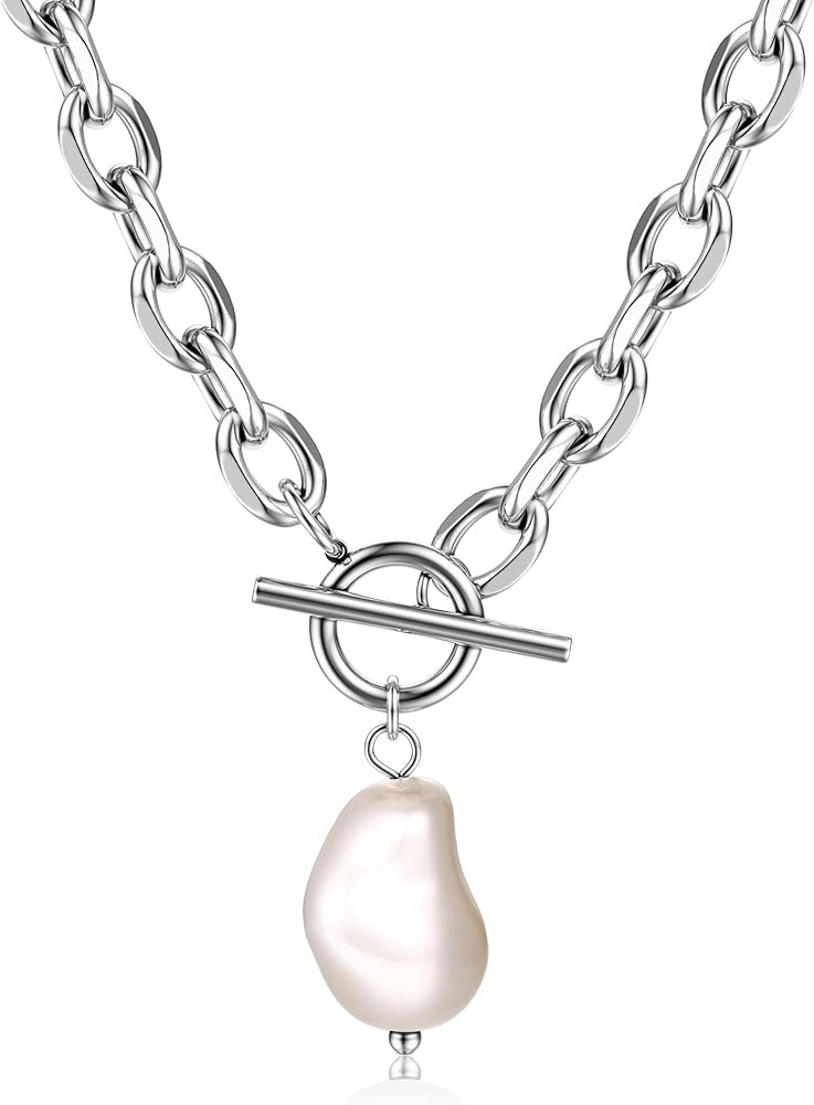 TEN MIRO 18k Chunky Gold Necklace for Women Sweatproof, Non Tarnish Chunky Statement Chain Neckla... | Amazon (US)