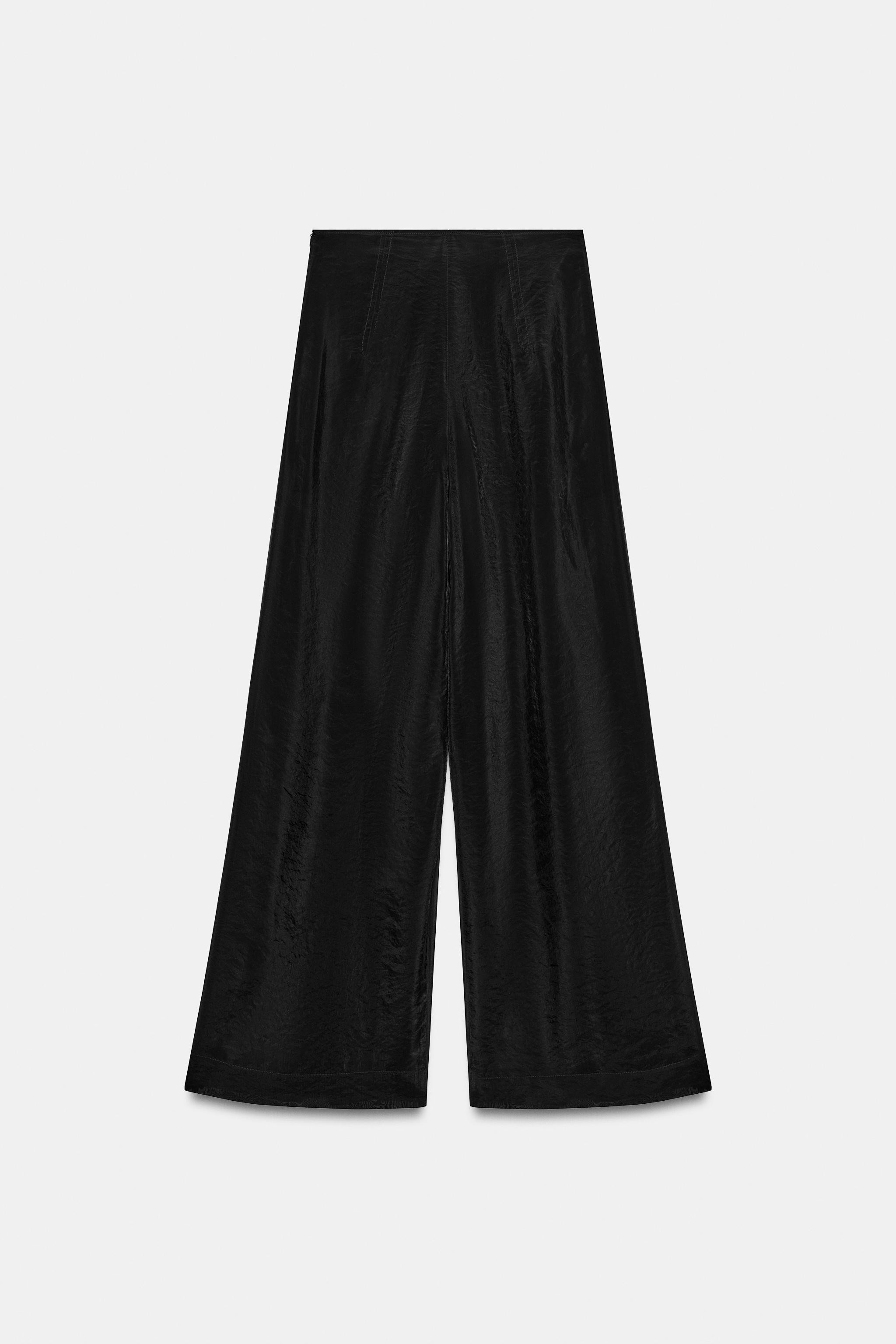 SEMI-SHEER WIDE LEG PANTS | Zara US