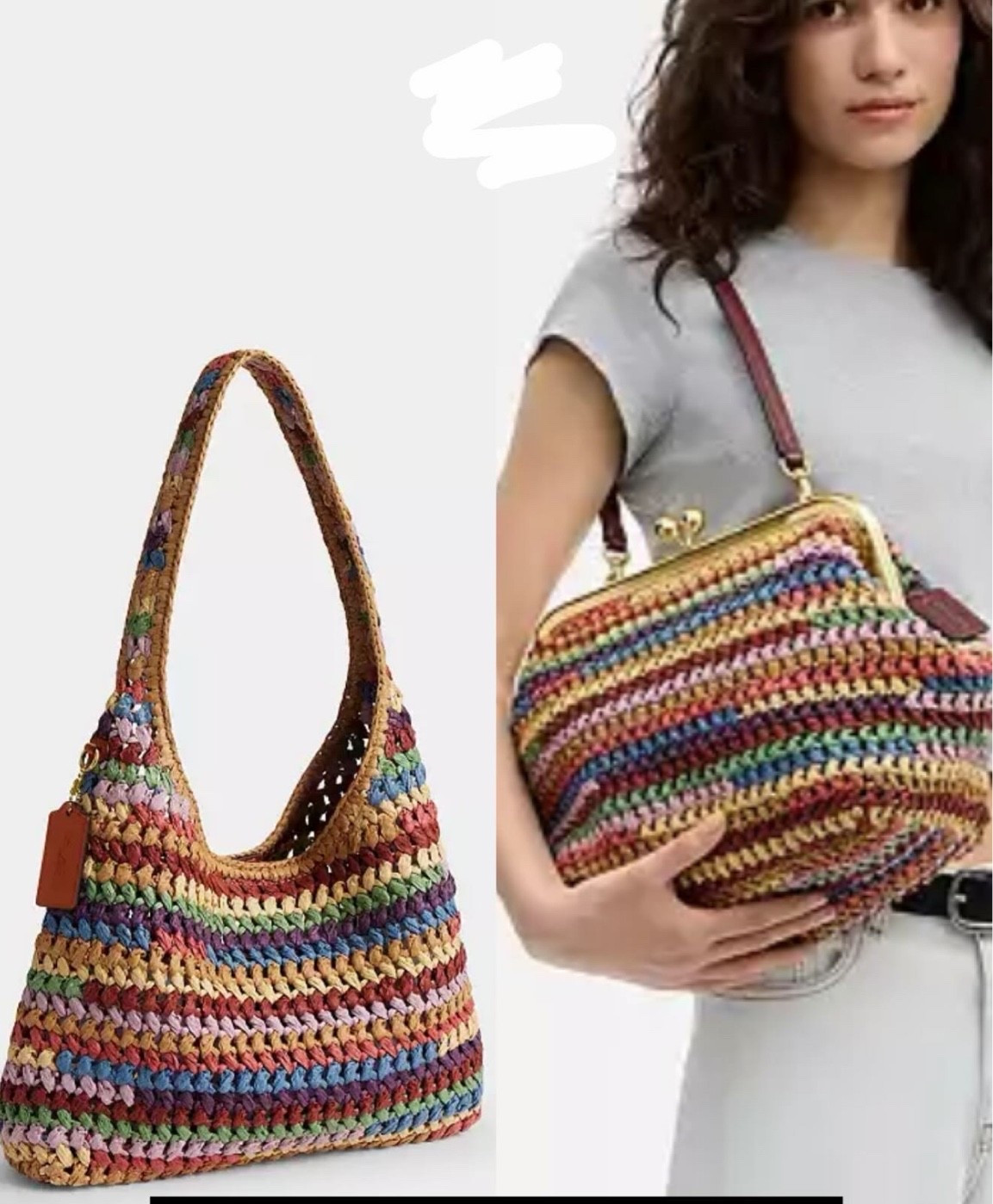Love these raffia rainbow bags!
