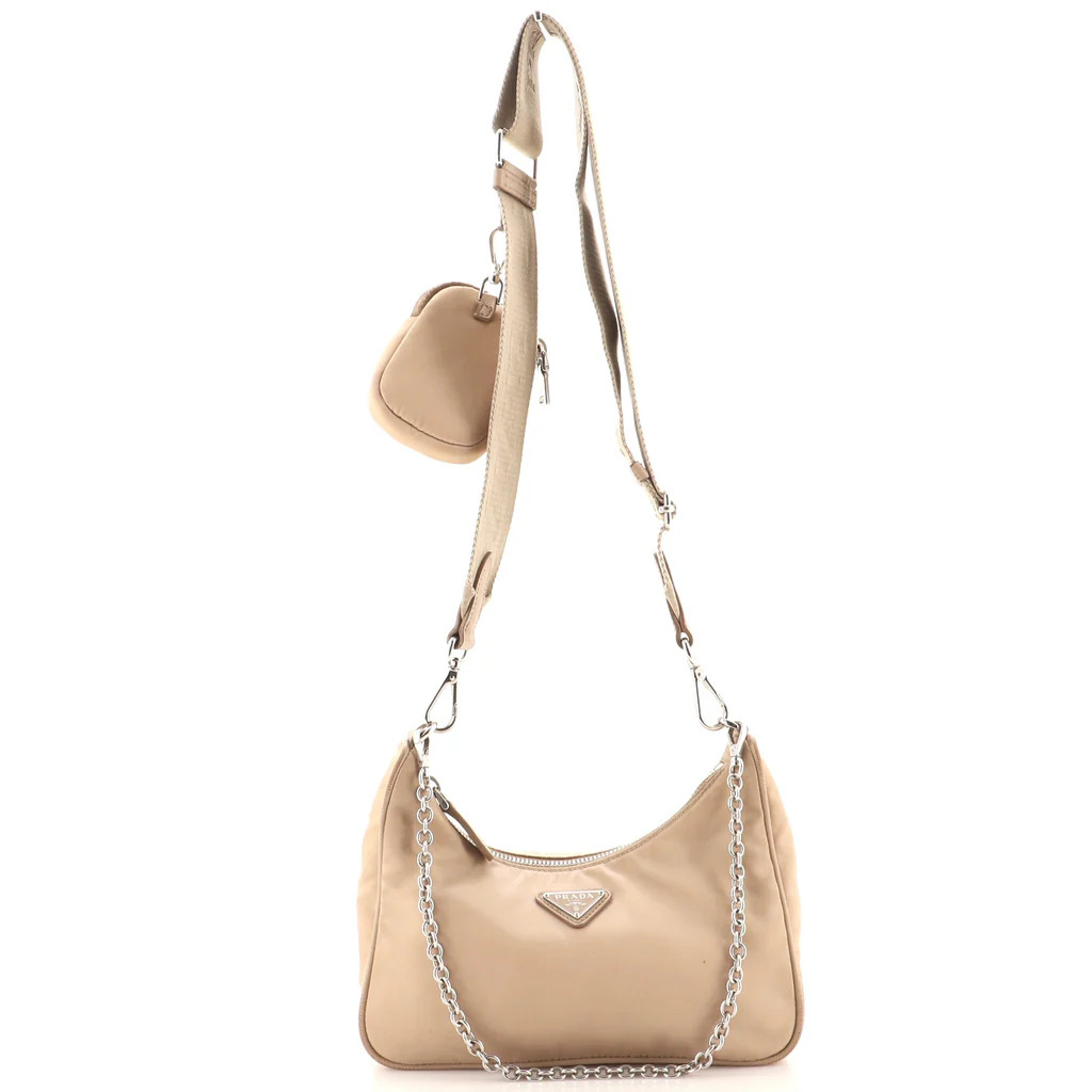 Prada Re-Edition 2005 Shoulder Bag Tessuto Small Neutral 1540212 | Rebag