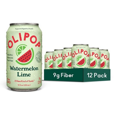 OLIPOP Watermelon Lime Soda - 12ct/12 fl oz Cans | Target