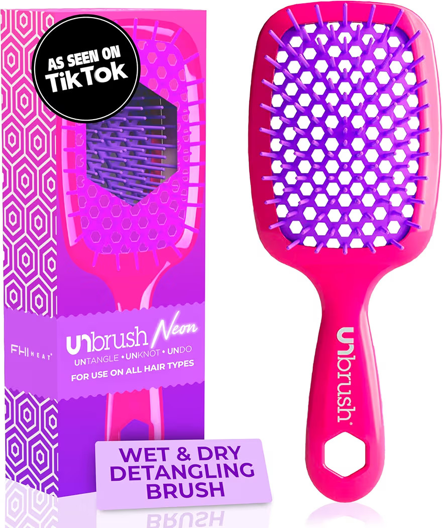 FHI Heat UNbrush Detangling Brush for Pain-Free Brushing on All Wet or Dry Hair Types — Durable... | Amazon (US)