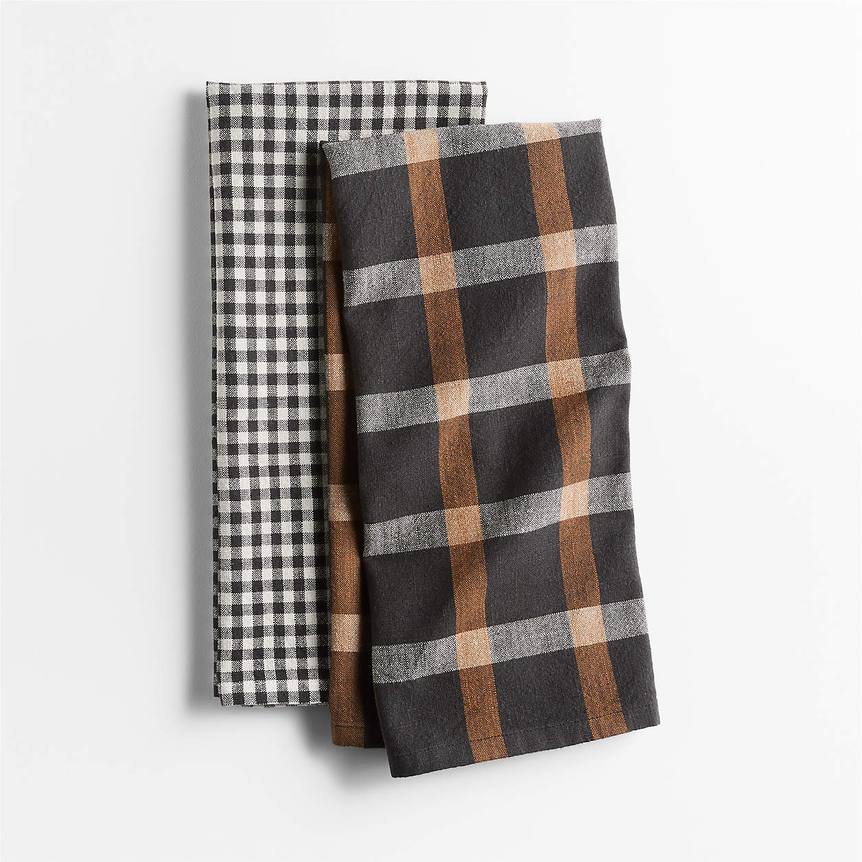 Fall Gingham and Plaid Organic Cotton Kitchen Towels, Set of 2 + Reviews | Crate & Barrel | Crate & Barrel