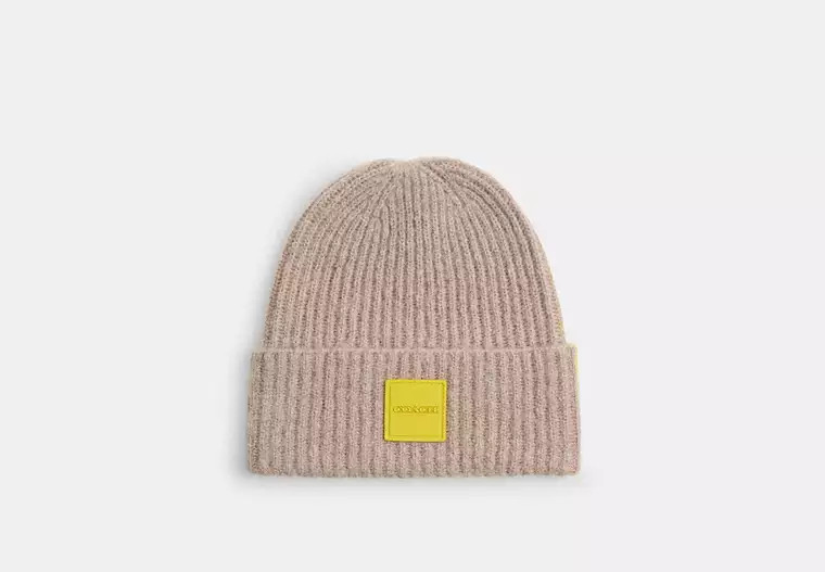 Colorblock Beanie With Rubber Patch | Coach Outlet CA