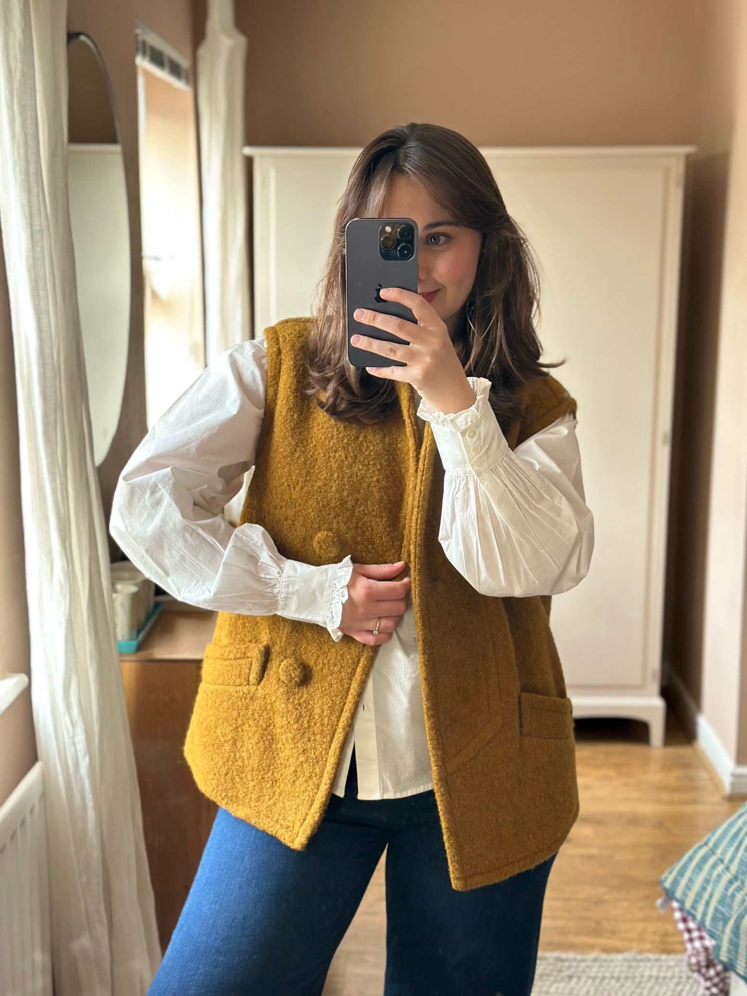 Obsessed 🤩 

Jacket size 36
Blouse size 38
Jeans size 30

#LTKMidsize #LTKSeasonal #LTKFindsUnder100