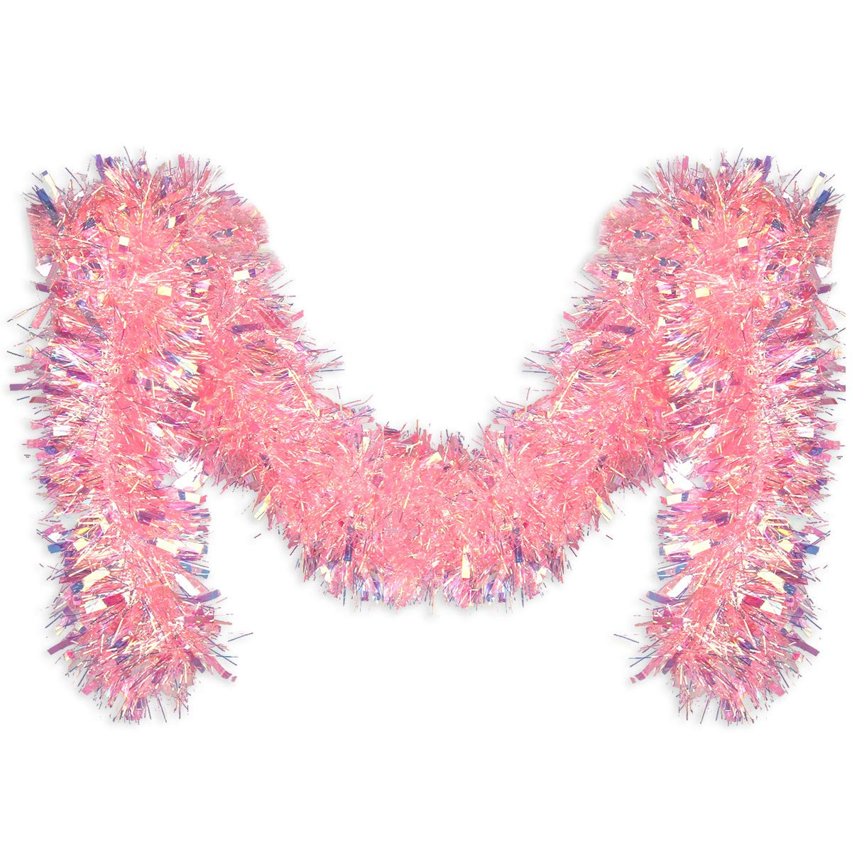 Pink Tinsel Garland for Christmas Tree Decorations Wedding Birthday Party Supplies 17 Feet | Amazon (US)
