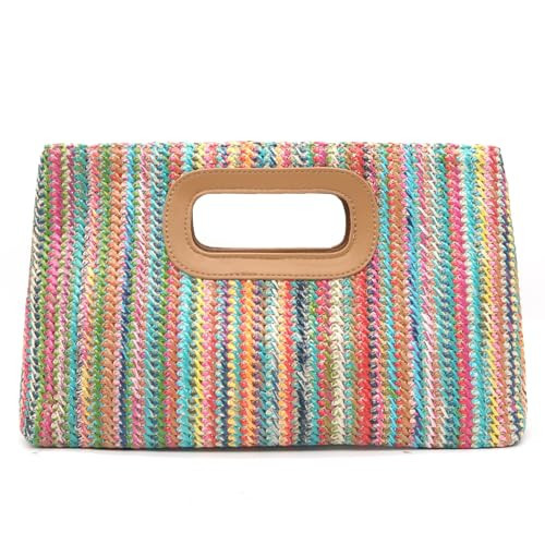 ATQCOL Straw Beach Clutch Purses for Women Summer Clutch Purse Beach Purse for Vacation Top Handle Evening Bag Wicker Purses | Amazon (US)