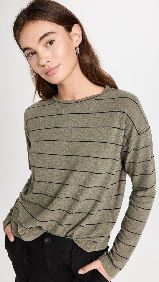 Cozy Stripe Relaxed Crew Tee | Shopbop