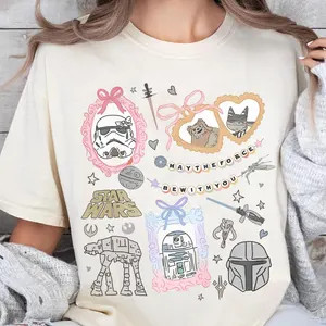 Retro Coquette Disney Star Wars Shirt Bow Aesthetic R2D2 ATAT Ewok Tee Disney Trip Shirt Disneywo... | Etsy (US)