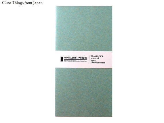 NEW Midori Traveler's Notebook Turquoise Blue Refill , Mint, Traveler's Factory | Etsy (US)