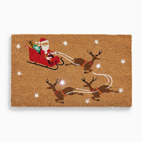 Santa's Sleigh w/ Lights Doormat | West Elm (US)