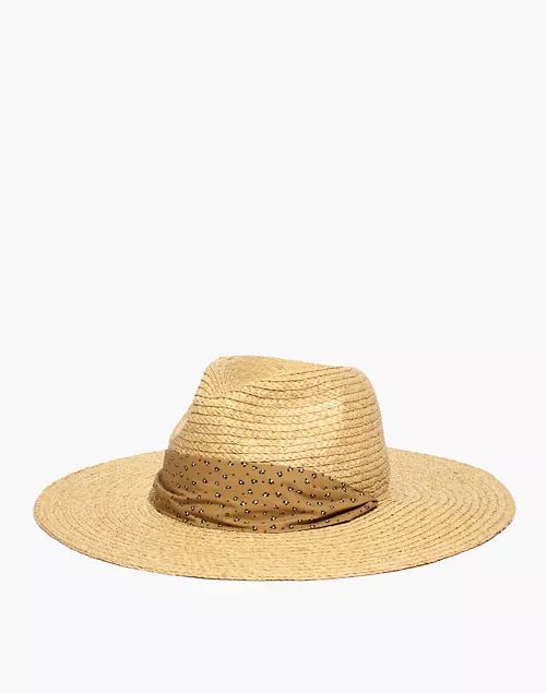 Mini Leopard Scarf-Strap Straw Hat | Madewell