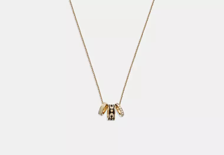 Coach Outlet Signature Enamel Rondell Necklace - Black | Coach Outlet US