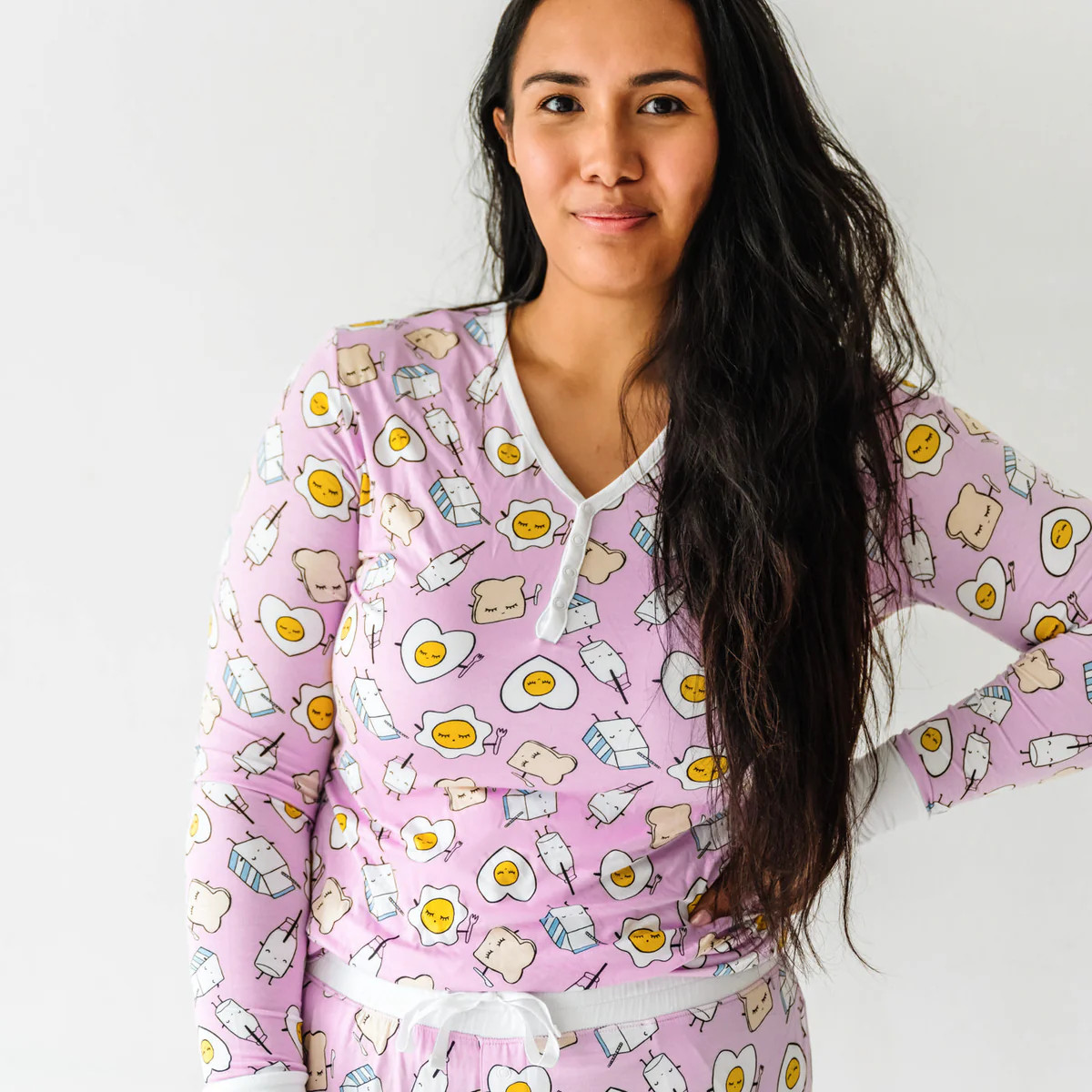Pink Breakfast Buddies Women's Pajama Top | Little Sleepies