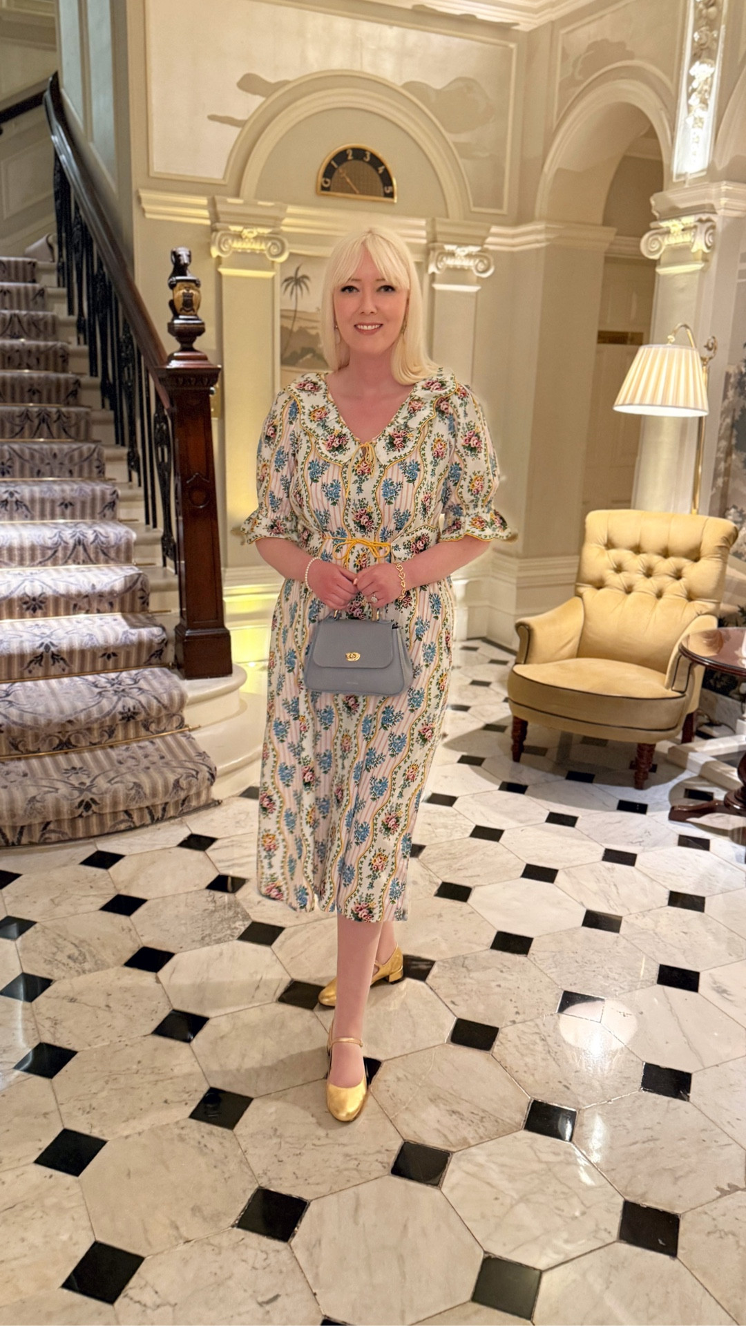 A closer look at my new Pink City Prints Vintage Bouquet Screenprinted Ava Dress! In pure cotton with a floral pink stripe it ticks all the springtime and Marie Antoinette vibes 🌸

I partnered with a blue Tusting handbag and Augusta gold Mary Jane’s from Smallable to coordinate with the bag’s gold hardware (OCD or what?!) I also wore a Dower & Hall Timeless Pearl Bracelet, a Maje Heart Bracelet from hubby and statement earrings!

#LTKspring #LTKeurope #LTKdresses