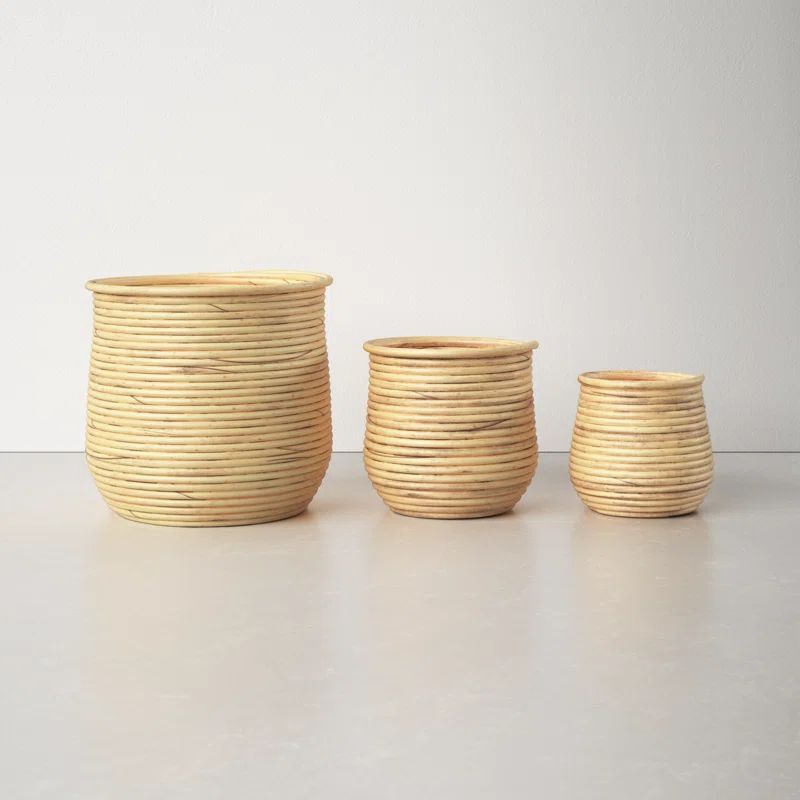 Stackable Solid Wood Basket - Set of 3 | Wayfair North America