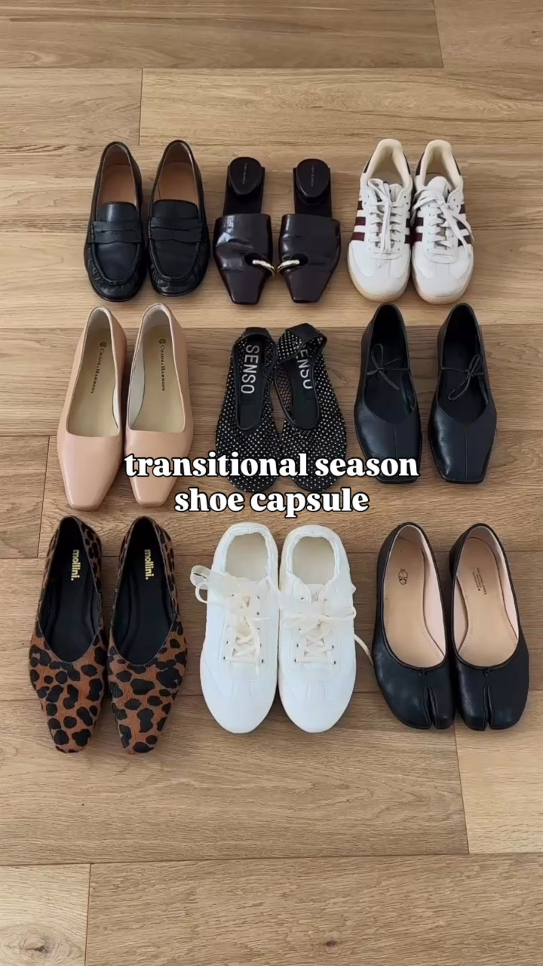 My transitional season shoe rotation 😍 Comment SHOES and I’ll send you the details (make sure you’re following to receive my DM! 💌)

As the weather shifts, I’ve been slowly starting to refresh my rotation, keeping to my usual tightly edited colour palette. While you could argue these are all “basics”, I’m always seeking out ✨special✨ details as shoes can be that ONE thing that makes - or breaks… 👀 - an outfit.

I’m curious if you happened to notice the theme…? 🤭 Every single pair here? FLATS! 

For those looking to build out a solid rotation of shoes, I wanted to share a few tips so you can end up with solid outfit makers that you reach for on repeat 👏🏻

#1 | Cover the bases; one casual everyday option, one polished pair for work or an evening out, and one that can handle whatever the weather throws at you
 #2 | Play with texture; use this to introduce extra dimension in an outfit or instantly change the mood of your look
 #3 | Consider proportions; the shoe shape should complement the silhouettes you’re wearing most, but also, don’t feel like you *need* to have a dainty shoe if a solid chunkier option is what grounds your outfits
 #4 | Add one “fun” option; whether it’s a metallic, a pop of colour, or an interesting silhouette - these will be your shoes that “talk” when the rest of your look is *quiet*
 #5 | Edit to *YOUR* lifestyle; if you’re walking everywhere, make sure that comfort and durability is baked into almost all your picks

Do you have a favourite pair that always makes the cut? 👀

#minimalwardrobe #shoeslover #shoecollection #capsulewardobe #womensshoes #wardrobeessential #falloutfitideas #styleadvice #toryburch #tabiflats