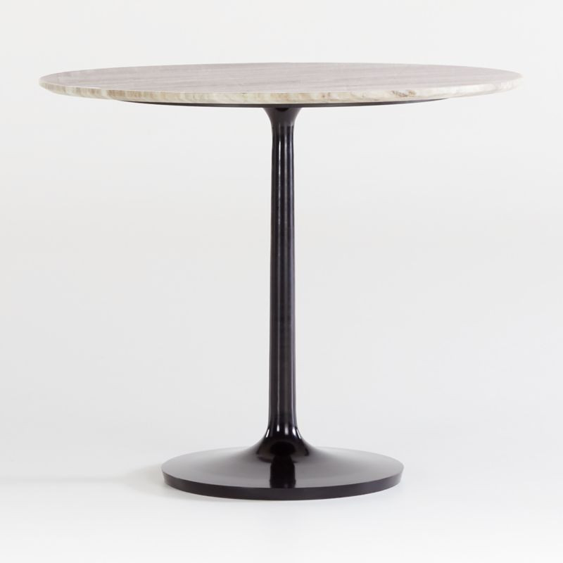 Nero 36" Brown Marble Dining Table with Bronze Base + Reviews | Crate and Barrel | Crate & Barrel