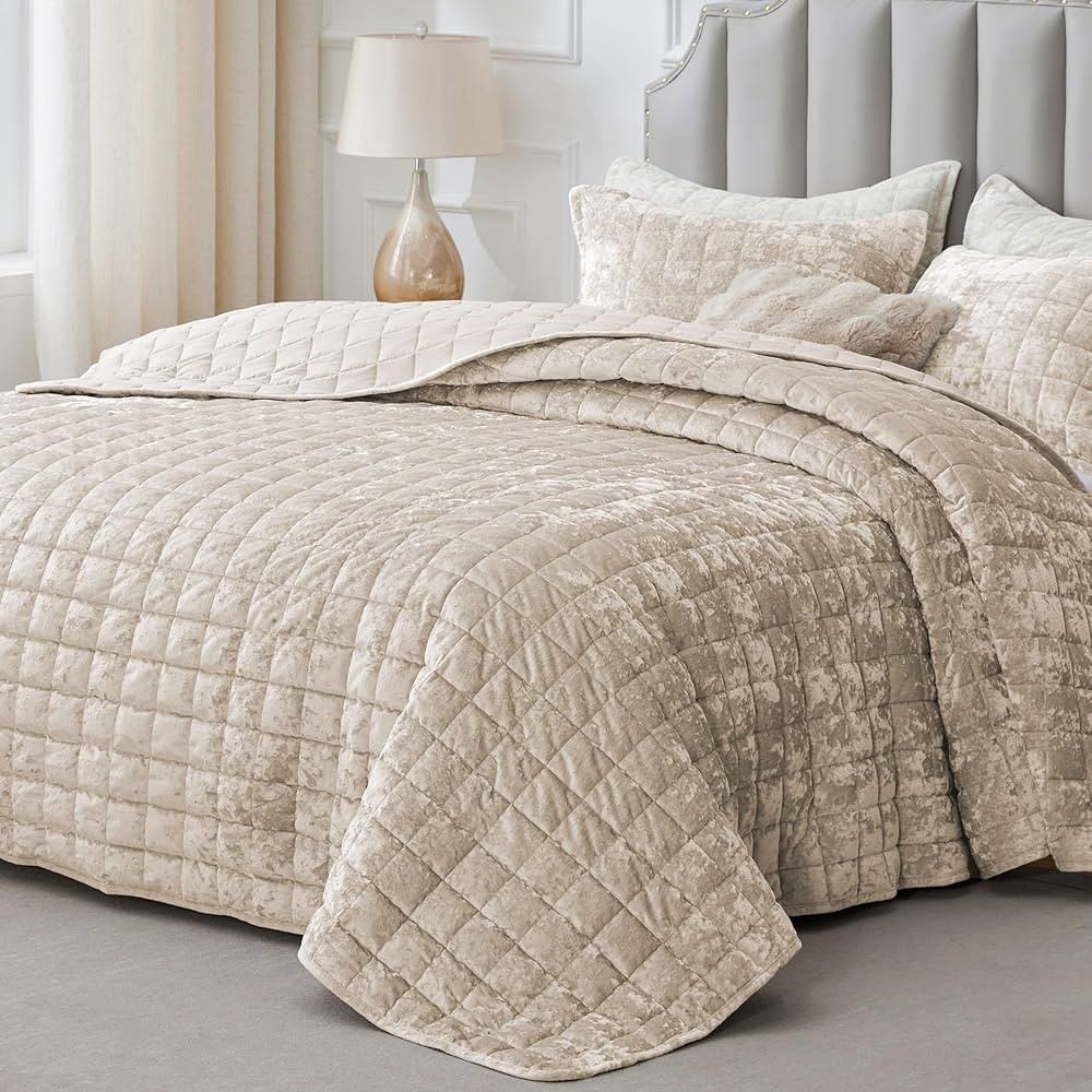 BEDELITE Juego de edredón de terciopelo tamaño King – Juego de ropa de cama de terciopelo de ... | Amazon (US)