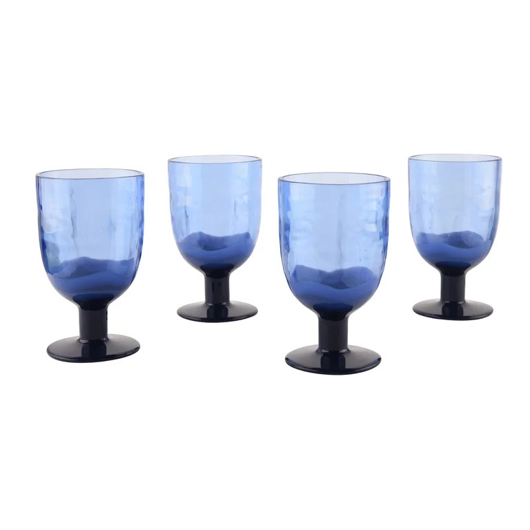 Beautiful 4-Piece 16-Ounce Acrylic Goblet Wine Colorblock Set, Multi-Color by Drew Barrymore | Walmart (US)