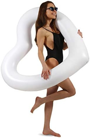 Amazon.com: LÔTELI White Heart Pool Float | Big Inflatable Photo Prop for Engagement, Wedding, B... | Amazon (US)