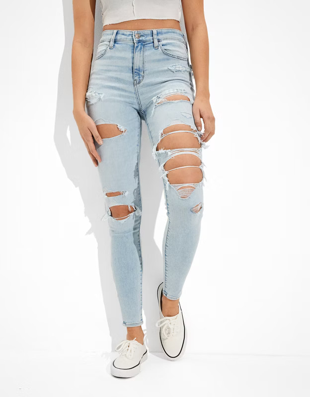 AE Ne(x)t Level Ripped Super High-Waisted Jegging | American Eagle Outfitters (US & CA)
