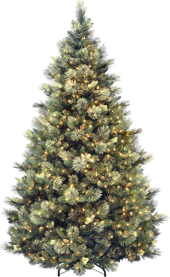 Amazon.com: National Tree Company Carolina Pine 7.5 Foot Artificial Holiday Prelit Christmas Tree... | Amazon (US)