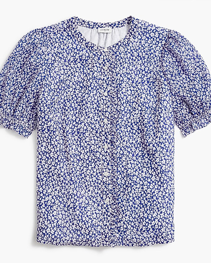 Crinkle puff-sleeve ruffle top | J.Crew Factory