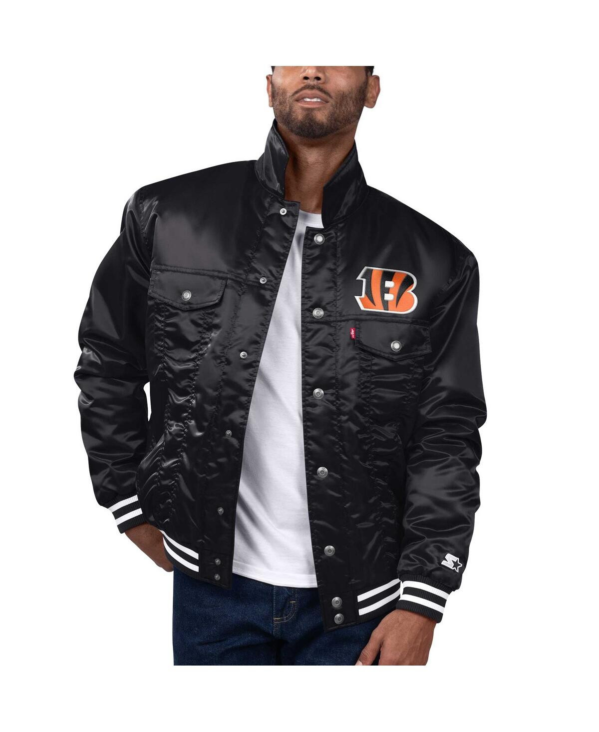 Levi's x Starter Men's Black Cincinnati Bengals Silver Tab Trucker Full-Snap Jacket - Black | Macy's