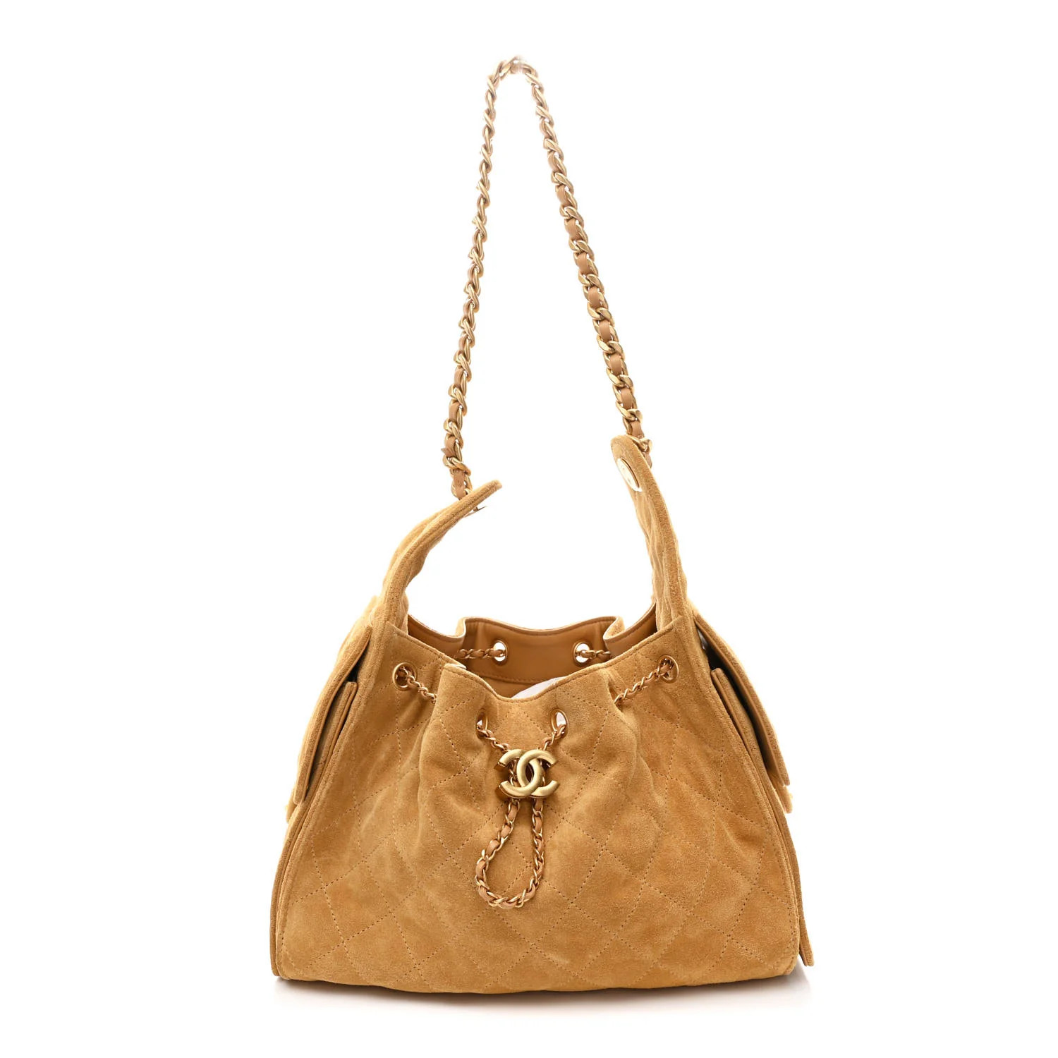 Suede Quilted Small Chanel 25 Handbag Beige | FASHIONPHILE (US)