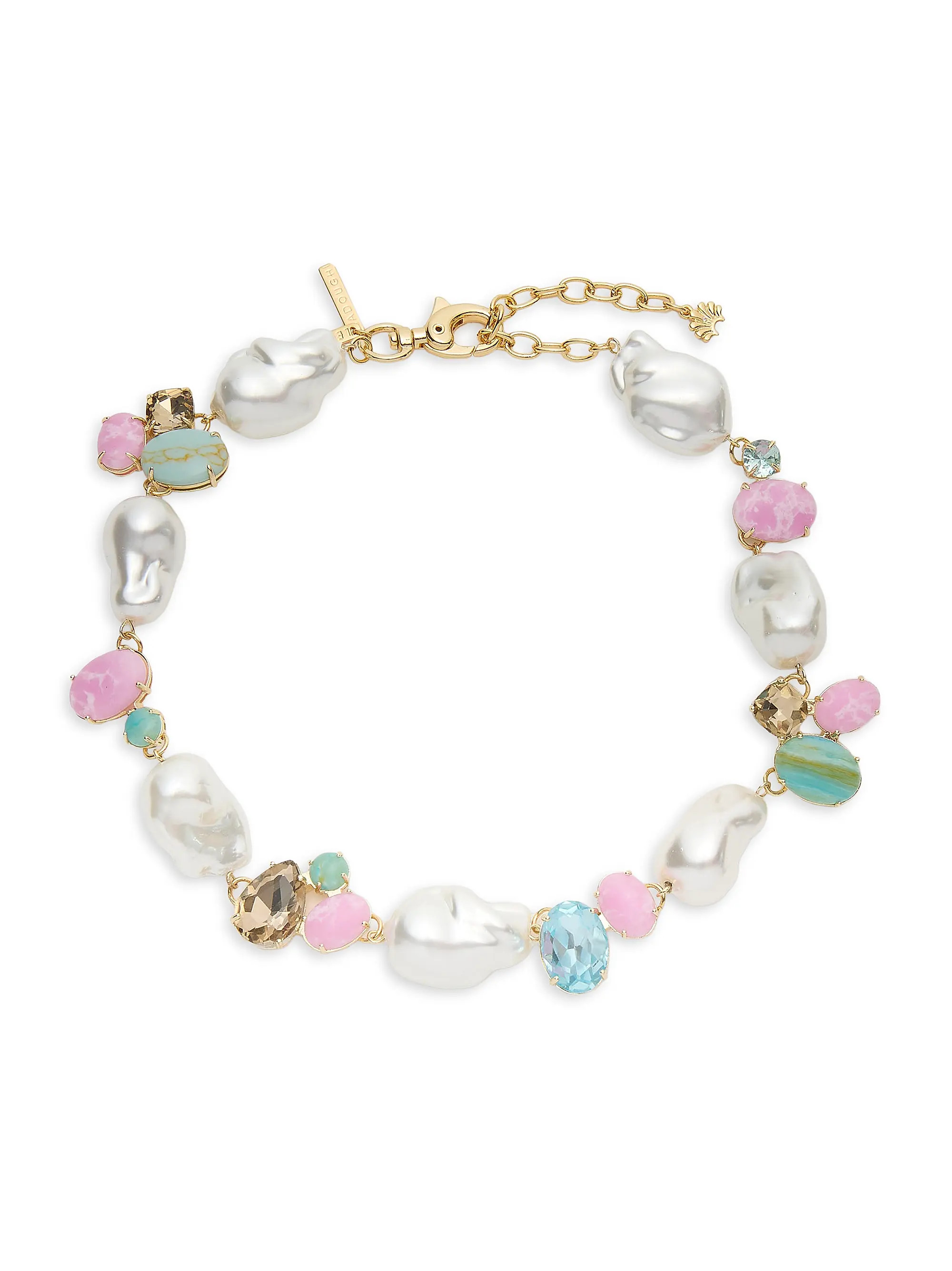 Lele Sadoughi Palm Beach Worth Avenue 14K-Gold-Plated &amp; Multi-Stone Cluster Necklace | Saks F... | Saks Fifth Avenue
