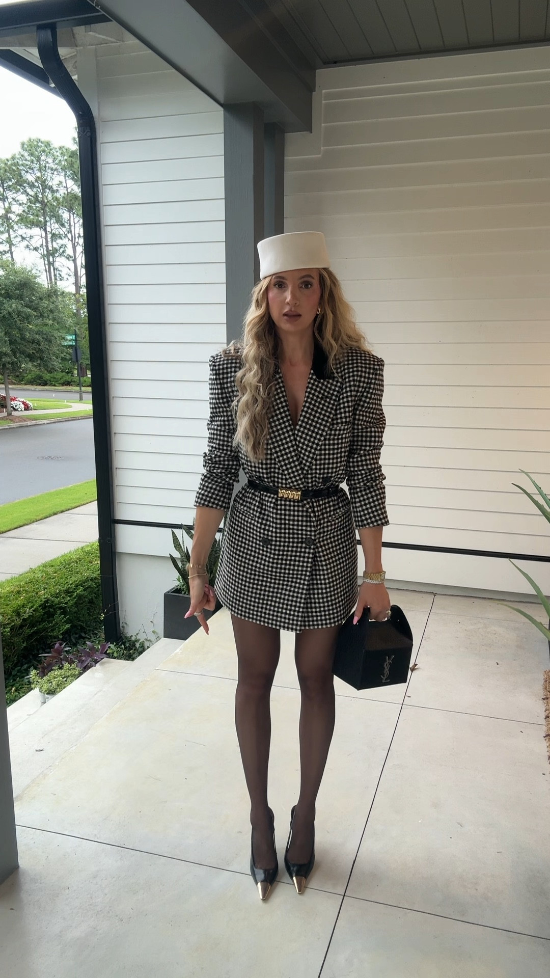 This outfit was so fun, HOT 🥵 but fun. Wearing a small in the blazer. These tights r Amazon. They’re just like the designer ones but a lot less money. I see no difference in the two of them and I own both. 

#LTKParties #LTKShoeCrush #LTKWorkwear