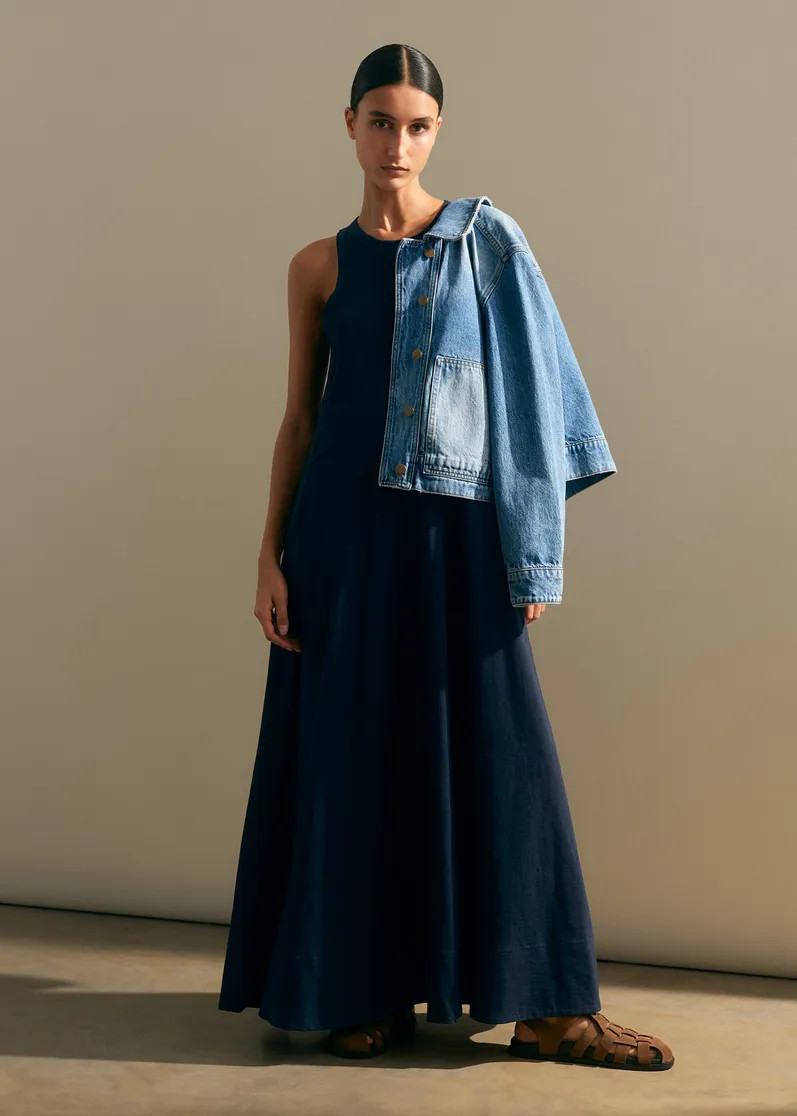 Slub Jersey Halterneck Maxi Dress | ME+EM Global (Excluding US)