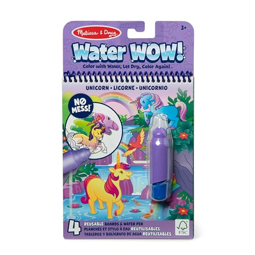 Melissa & Doug Water Wow! Reusable Water-Reveal Coloring Activity Pad Travel Toy – Unicorn - FSC Certified | Amazon (US)