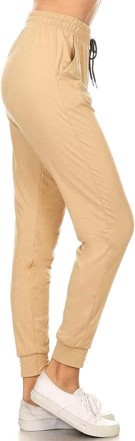 Leggings Depot Women's Printed Solid Activewear Jogger Track Cuff Sweatpants | Amazon (US)