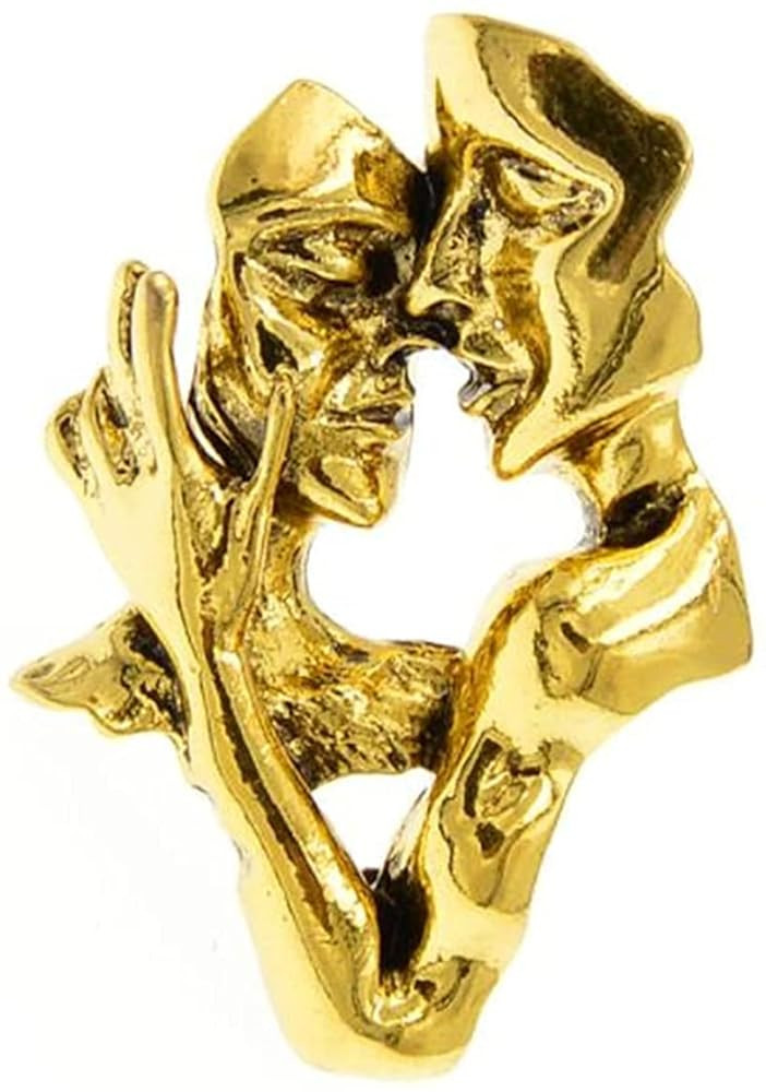 Gold Fashion Portrait Brooch Pin 3D Lovers face Brooch Pin Gold Plated Pin Badge for Jewelry Clot... | Amazon (US)
