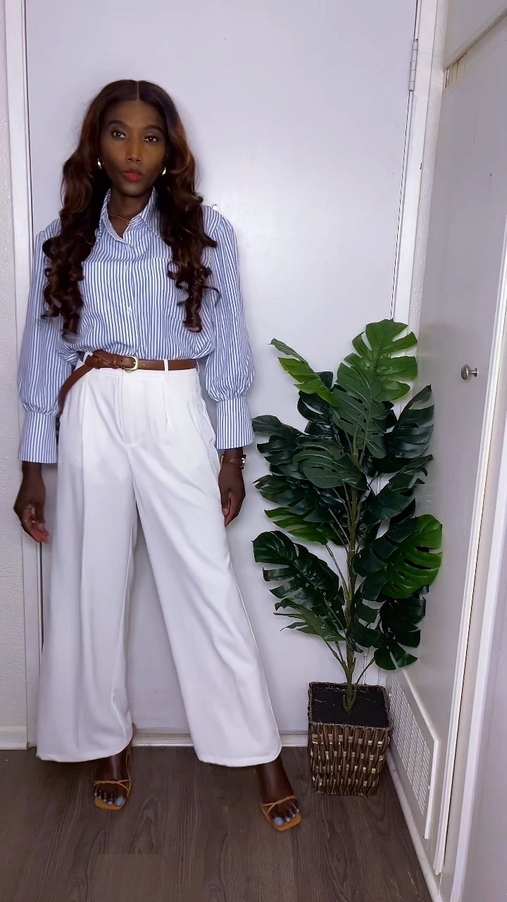 White pants! Blue striped shirt never goes out of fashion. How do you like this stylish outfit ?

#LTKStyleTip #LTKWorkwear #LTKVideo